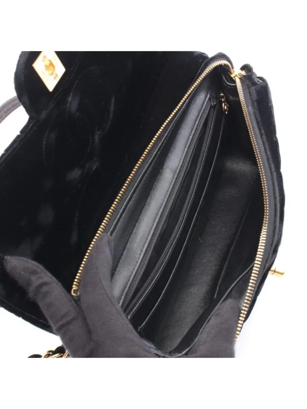 Chanel Backpack Quilted Black Fabric